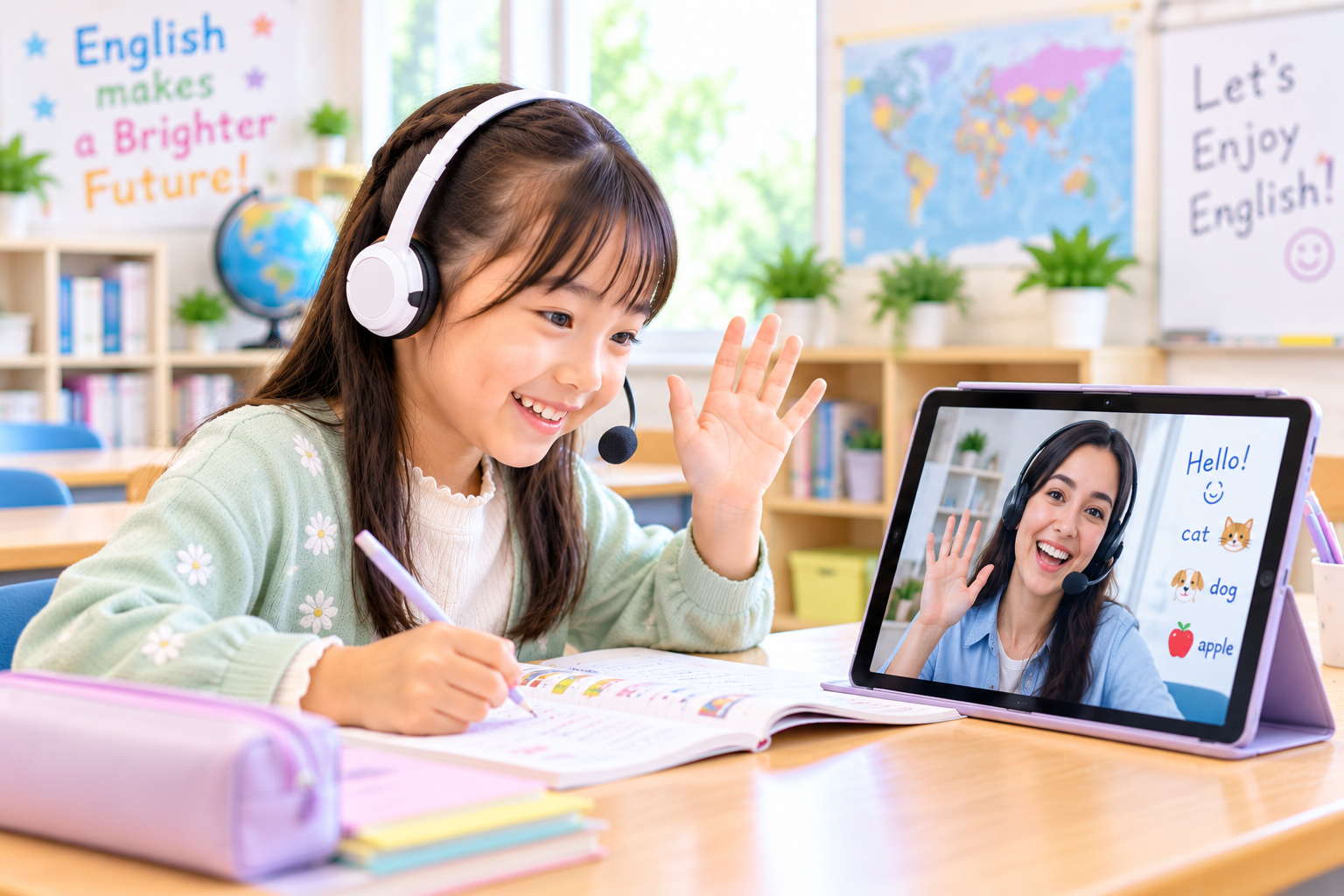 小学生英語・オンライン英語の学習風景
